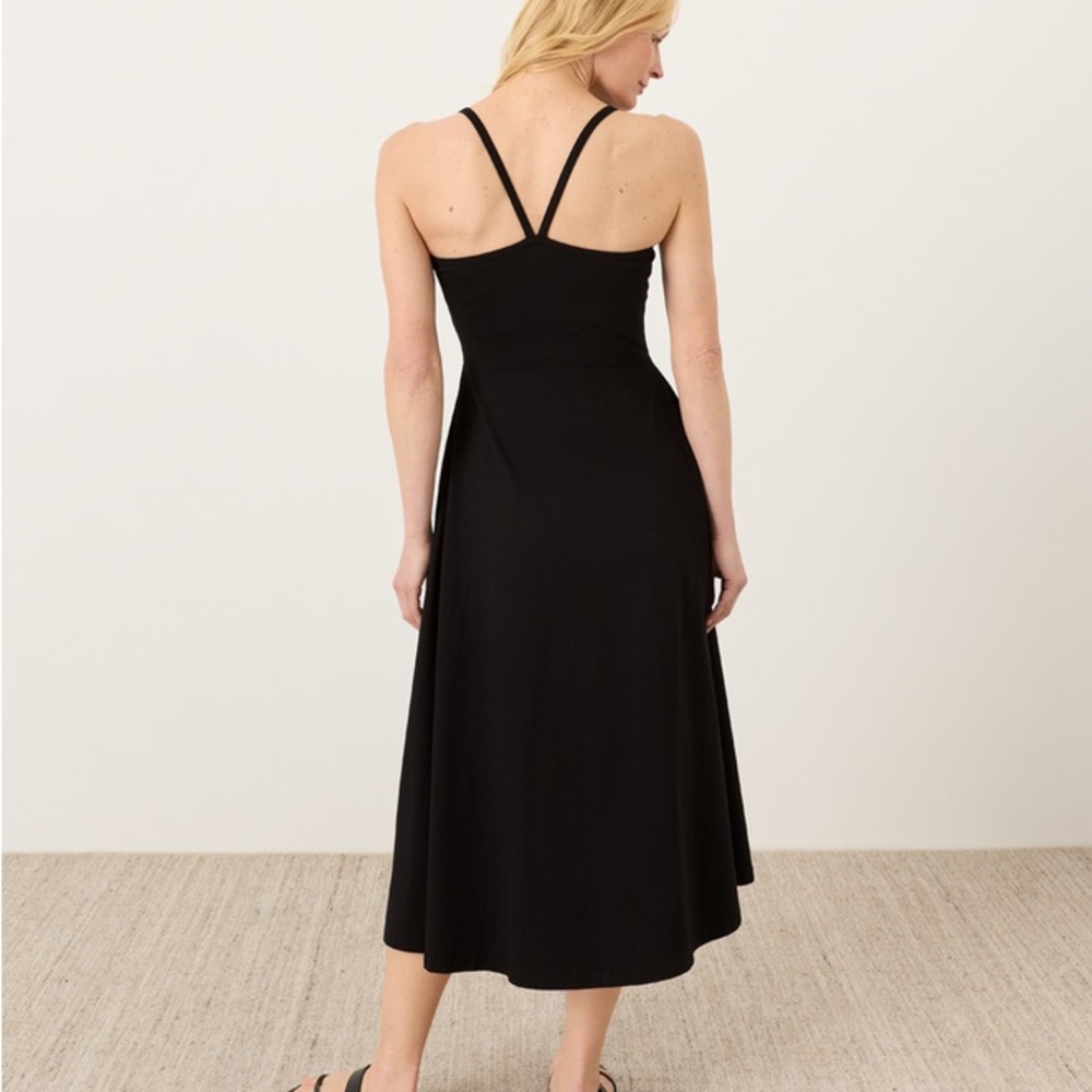 Women's Black Spaghetti-Strap Midi Dress - Picture 2 of 5